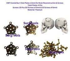 1.5mm CMF Maxillofacial Burr Hole Plates & Self Drilling Screws 24 Pcs Titanium picture