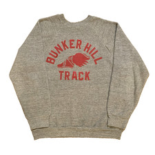 Vintage 70s Russell Track Foot Wing Sweatshirt Bunker Hill Logo Pullover Grunge picture