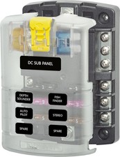 Blue Sea Systems 5025 ST Blade Fuse Block 6 Circuit with Ground and Cover picture