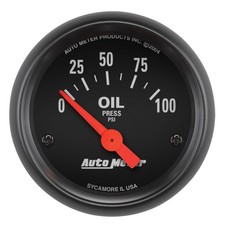 Auto Meter 2634 Z-Series Oil Pressure Gauge Electrical 0-100 PSI 2 1/16