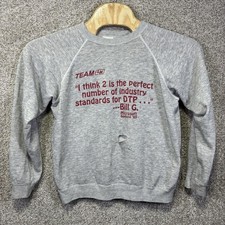 Vintage 1989 Microsoft Bill Gates Font Wars Crewneck Mens Medium Tech Computer picture