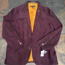 Vintage IHC Men’s XXL Burgundy Wine Corduroy Blazer Sport Coat NWT picture