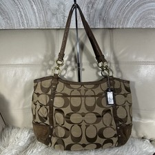 Coach Bag Y2K Signature Alexandra Tote Brown Mahagony Brass  Lg  picture