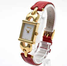 Vintage [N MINT] Gucci 1800L Change Belt Red Gold 18mm Qz Ladies Watch JAPAN picture