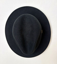 Scala Men’s Black Fedora Hat Solid Pattern Size M Classic Dress Style picture