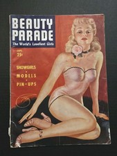 September 1944 Beauty Parade Magazine Billy Devorss Cover Pinups GD picture