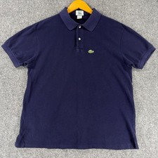 Vintage Izod Lacoste Polo Shirt Men XL (Fits like Large) Navy Blue Cotton Pique picture