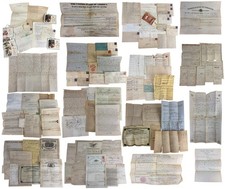 Huge 1800s Ephemera Lot IL KS Land Patents Family Documents Letters Genealogy picture