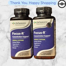 2X LIFE SEASONS FOCUS R CONCENTRATION SUPPORT HERBAL CAFFEINE 60 CAPS, EXP 28+ picture