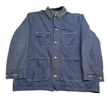 Vtg 70s Wrangler Blue Bell Denim Chore Barn Jacket Blanket Line Ranchwear Men XL picture
