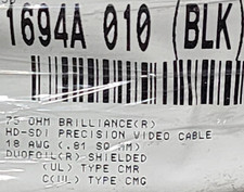NEW Belden 1694A Video Brilliance HD-SDI RG6 18awg Coaxial Cable 6GHz Black picture