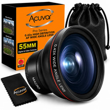 55MM 0.43x HD Wide Angle Camera Lens w/ Macro for DSLR – Photo & Video Lens picture