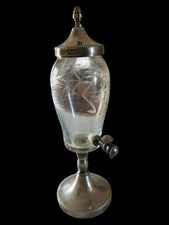 Vintage French Crystal Absinthe Fountain With Etched Detailing picture
