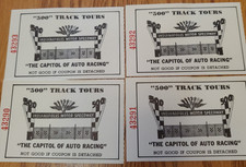 Lot of 4 Vintage Indianapolis Motor Speedway 500 Track Tour Tickets 1978 picture