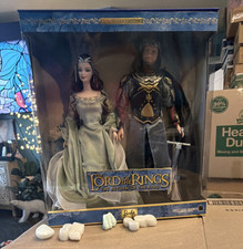 Mattel Barbie LOTR Return of the King Arwen & Aragorn Doll Set 12in 2003 B3449 picture