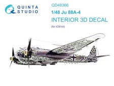 1/48 Quinta Studios 3D Interior Decal #48366 Ju88A-4 For ICM Kit picture