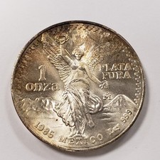 1985 Mo Mexico Onza Libertad 1 oz .999 Silver - Golden Toning - SKU-U2924 picture