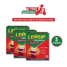 LEMSIP Max Cold & Flu Sachets Blackcurrant 10ct PACK OF 3 picture
