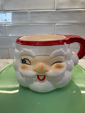 Vintage Holt-Howard Winking Santa Claus Ceramic Mug 1960 picture