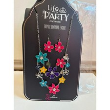 Paparazzi Zi Collection Empire Diamond Encore Multi Flower Necklace Earring Set picture