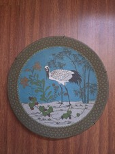 as:Japanese Meiji cloisonné charger. Probably  1880–1900.  12 inches diameter. picture