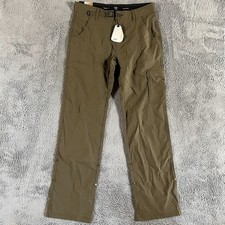 Prana Men's Stretch Zion Pant II Slate Green Hiking Outdoor 31x32 Roll Up Belted picture