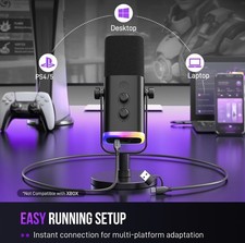 FiFine AM8 XLR USB Dynamic Microphone Ampligame Black picture