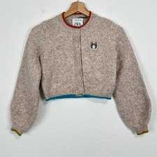 Zara Girls Kitty Cat Cardigan Size 10-11 Years Wool Alpaca Blend Balloon Sleeve picture