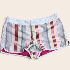 Adidas Reversible Shorts Pink Red Striped Retro Sporty 80s Athletic picture