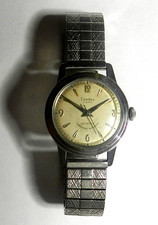 VTG SWISS 1950'S MENS LANDAU FLORINA 17'J INCABLOC MILITARY MANUAL WRISTWATCH picture