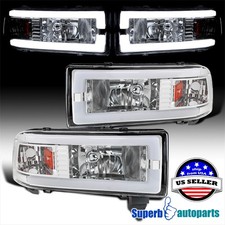 Fits 1994-2001 Dodge Ram 1500 2500 3500 LED Tube Headlights Headlamps Left+Right picture