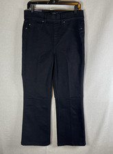 SPANX Kick Flare Jeans Black High Rise Stretch Denim Pants Womens Size Large NEW picture