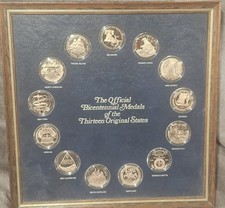 FRANKLIN MINT OFFICIAL BICENTENNIAL MEDALS OF THIRTEEN ORIGINAL STATES BRONZE picture
