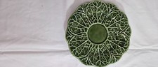 Vintage unbranded Majolica green cabbage leaf 7 inch saucer plate picture
