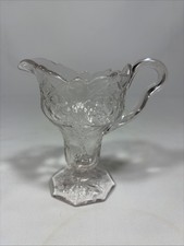 Antique McKee Glass Creamer Pitcher Rock Crystal Pattern 1920 picture