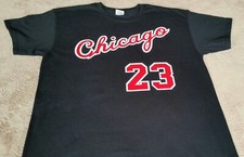 Chicago Bulls Michael Jordan Rookie year vtg style t-shirt - Black/Red shirt picture