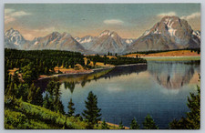 c1940s Teton Range Jackson Lake Grand Teton Park CO Postcard picture