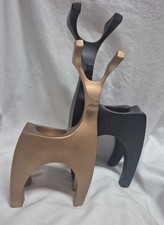 Partylite Endearing Reindeer  Candle Holders MCM Scandinavian Style 8