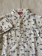 Vtg Brittania Hand Loom AOP Horse Print Shirt Sz Sm picture