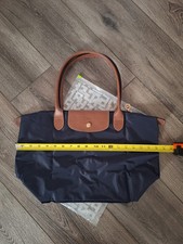 Longchamp Medium Le Pliage Navy Nylon Leather Tote Bag Never used no tags  picture