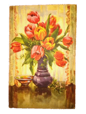 Artist Postcard, Gasteiger (???) Tulips, in vase, EAS-Verlag No 2006, without signum picture