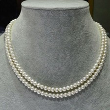 Vintage  Akoya Real Pearl Necklace 5-6mm Pearls35