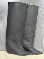 Yeezy HB-01 Tall Black Rubber Wedge Heel Boots & Dust Bag Women Sz 39 / US 9 picture