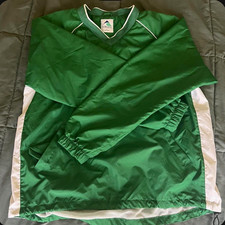 Augusta Sportswear Men's L Green/White Colorblock Pullover Nylon Windbreaker picture