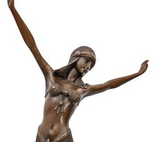 Bronze Sculpture Woman Statue Dancer Marble Art Deco Lady Palmyra Ballerina Gift picture
