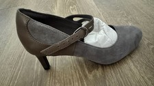 Clarks Dancer Reece Size 7 M Grey Combi Mary Jane Heels picture