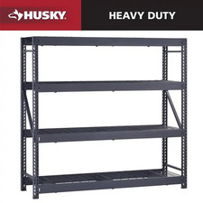 Heavy-Duty 4-Shelf Metal Garage Storage Unit - Black, 77