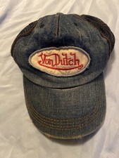 Von Dutch Kids Vintage Distressed Denim Trucker Hat Mesh Back picture