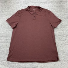 Proof 72 Hours Merino Wool Snap Polo Shirt Large Red Hike Athleisure Preppy Men picture