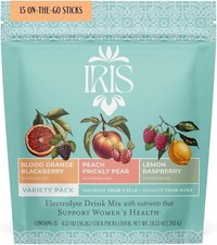 IRIS Electrolyte Drink Mix Variety 15ct Blood Orange/Peach/Lemon picture